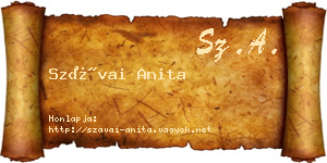 Szávai Anita névjegykártya
