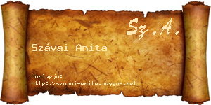 Szávai Anita névjegykártya