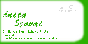 anita szavai business card