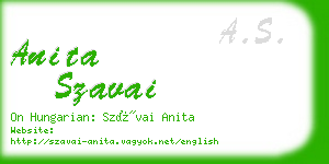 anita szavai business card